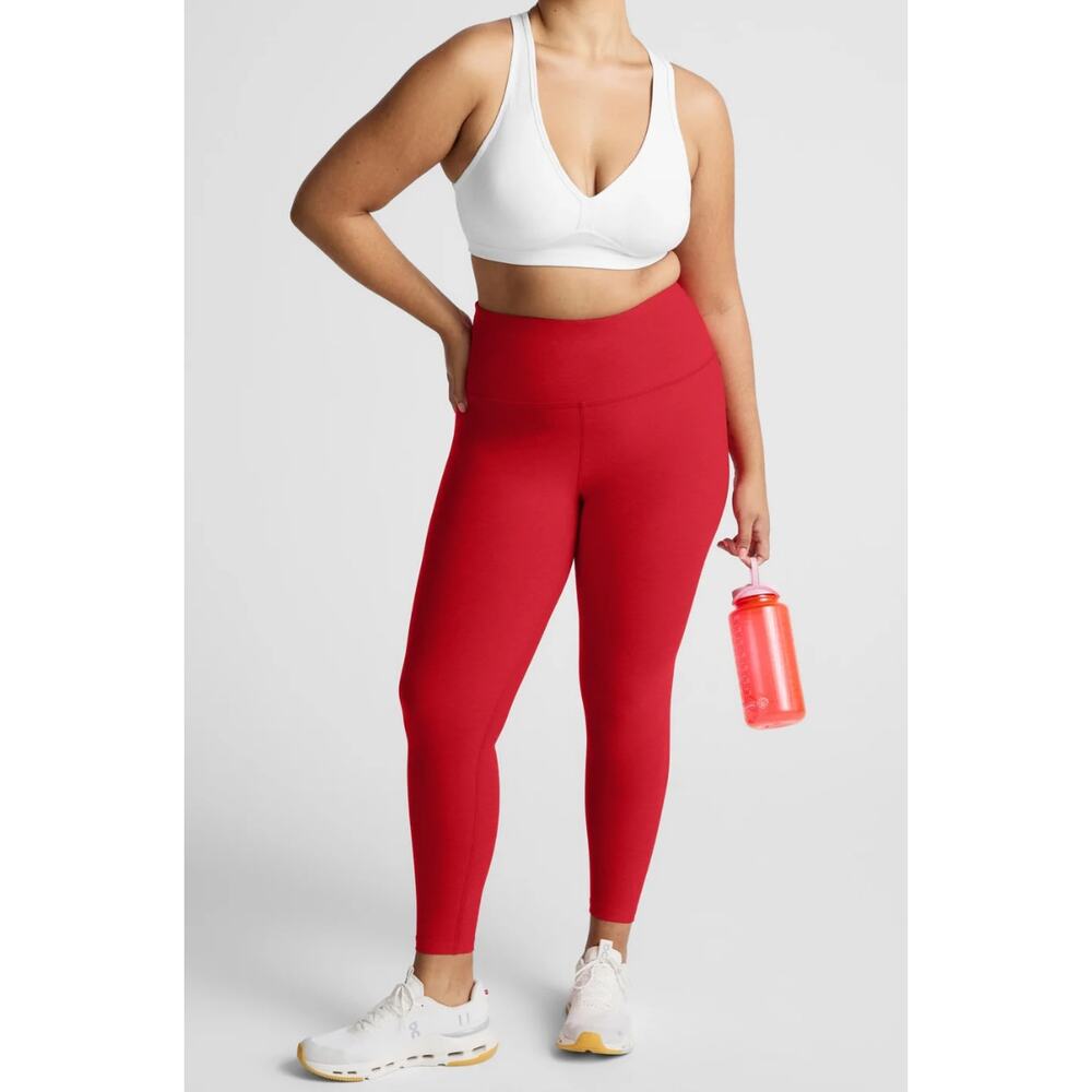 Beyond Yoga Spacedye Caught In The Midi High Waisted Red Leggings Size XL